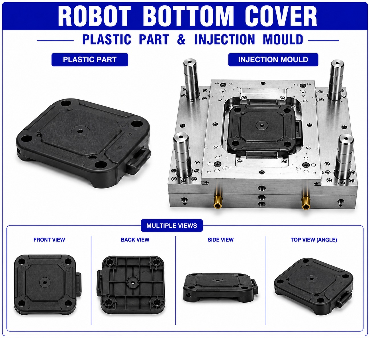 Robot Plastic Bottom Cover Mould and Moulding Services